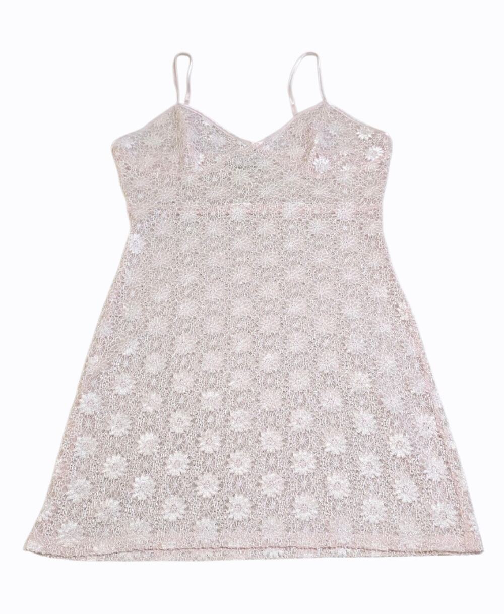 Jones New York Blush Pink Floral Lace Babydoll Camisole Romantic Boho Large